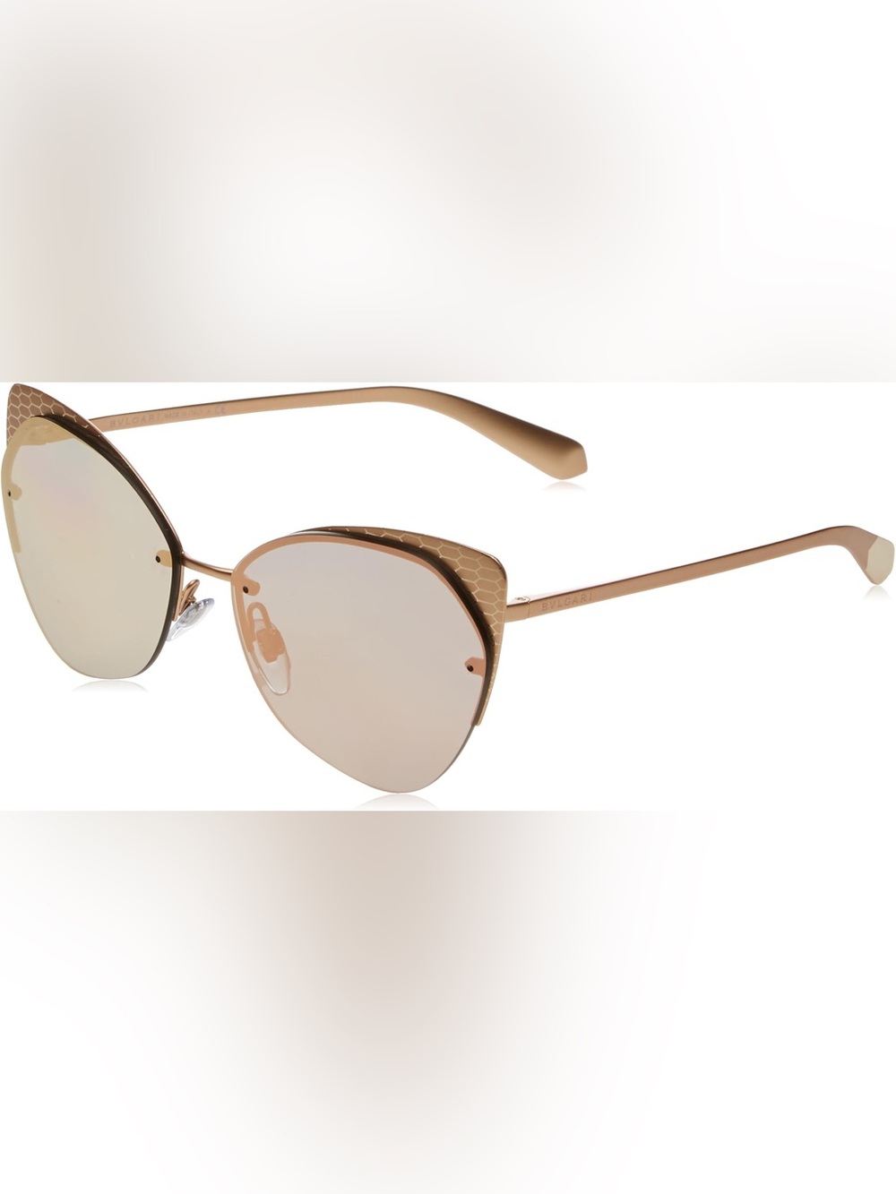 Bvlgari Brown Gradient Cat-Eye Sunglasses with Gold Accents